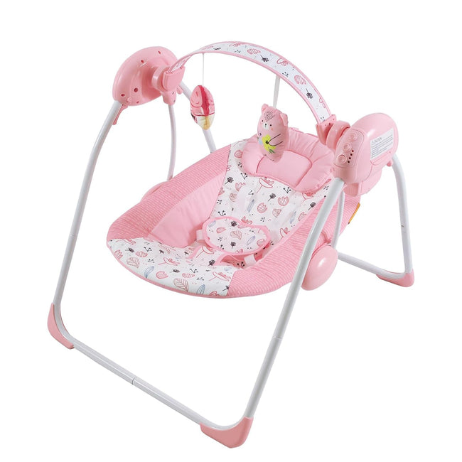 LADIDA Electric Baby Foldable Floral Bear Baby Swing with Speed Control, Timer, Music & Toys(Pink) 2402 Hover Image