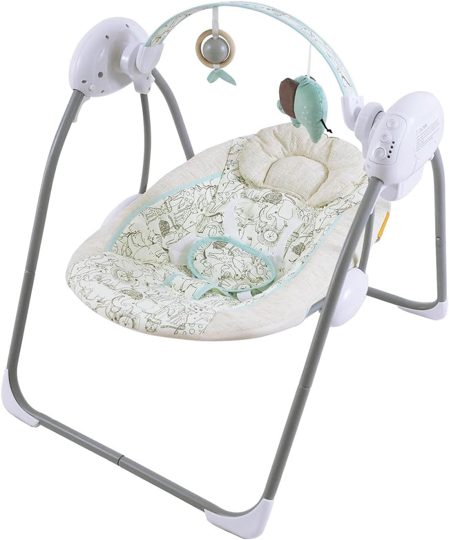 LADIDA Electric Baby Foldable Forest Party Baby Swing with Speed Control, Timer, Music & Toys 2404 Hover Image