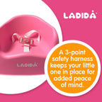 LADIDA Portable Booster Seat, Travel High Chair, Suitable for Feeding and Dining (Pink) 416