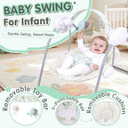 LADIDA Electric Baby Foldable Forest Party Baby Swing with Speed Control, Timer, Music & Toys 2404