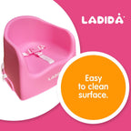 LADIDA Portable Booster Seat, Travel High Chair, Suitable for Feeding and Dining (Pink) 416