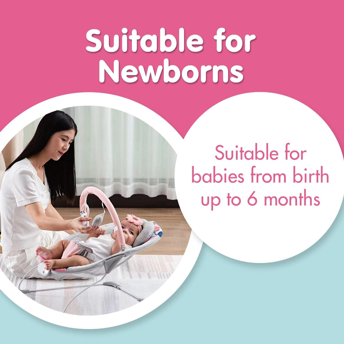 LADIDA Sakura Baby Bouncer With Soothing Music and Viberation-147