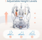 LADIDA Stationary Jumperoo Baby Bouncer Chair Acrobat - 360° Rotating Seat, Musical Toys, and Adjustable Heights (Grey Rabbit) 2504