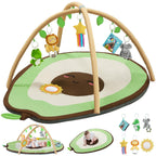 LADIDA Baby Play Mat - Large Avocado Shaped Playmat with 6 Detachable Toys | Newborn Activity Gym for 0+ Months| Sensory Playmat for Motor Skills,Washable Infant Baby Essentials