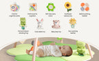 LADIDA Baby Play Mat & Activity Gym – Large Clover Tummy Time Mat Green 2404