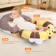 Load image into Gallery viewer, LADIDA 4-in-1 Baby Tummy Time Pillow &amp; Seated Support Playmat,Easy to Clean,Cute Bee Design for 0-36Months Infant (Yellow) 2503