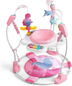 LADIDA Stationary Jumperoo Baby Bouncer Chair Acrobat - 360° Rotating Seat, Musical Toys, and Adjustable Heights (Pink Mermaid) 2501