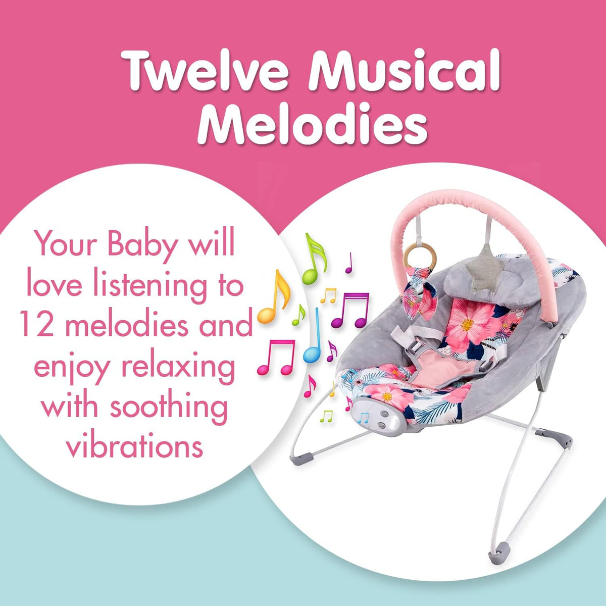 LADIDA Sakura Baby Bouncer With Soothing Music and Viberation-147