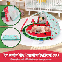 Load image into Gallery viewer, LADIDA Baby Play Mat &amp; Gym, 3-in-1 Watermelon Tummy Time Mat, Oversize Baby Playmat for Babies with Sunshade, Non-Slip Washable Baby Mat, for Newborn, Suitable from Birth