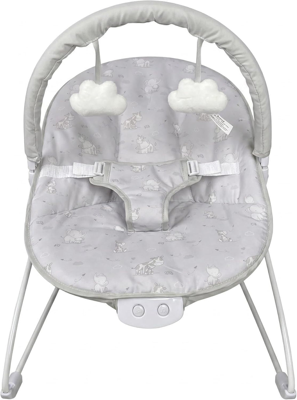 Grey Elephant Baby Bouncer with Removable Toy Bar, Soothing Music and Viberation - 144