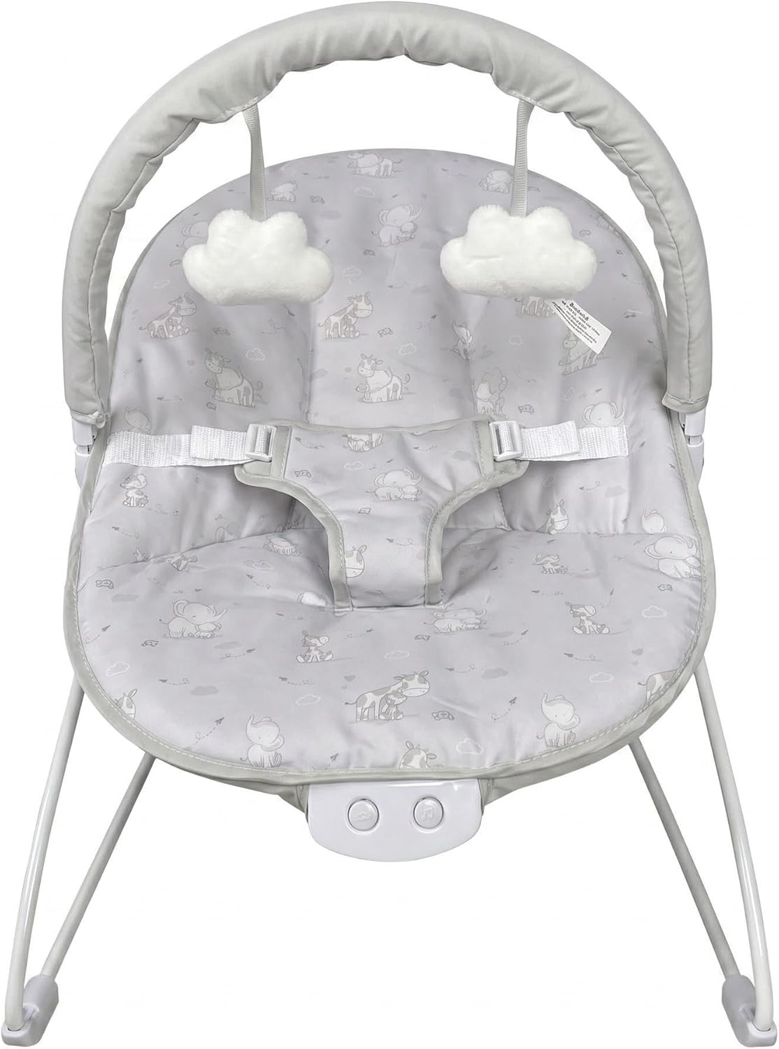 Grey Elephant Baby Bouncer with Removable Toy Bar, Soothing Music and Viberation - 144