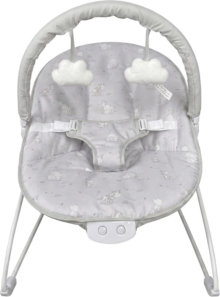 Grey Elephant Baby Bouncer with Removable Toy Bar, Soothing Music and Viberation - 144