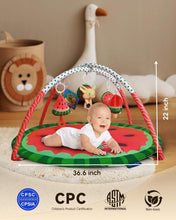 Load image into Gallery viewer, LADIDA Baby Play Mat &amp; Gym, 3-in-1 Watermelon Tummy Time Mat, Oversize Baby Playmat for Babies with Sunshade, Non-Slip Washable Baby Mat, for Newborn, Suitable from Birth