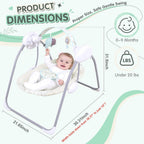 LADIDA Electric Baby Foldable Forest Party Baby Swing with Speed Control, Timer, Music & Toys 2404