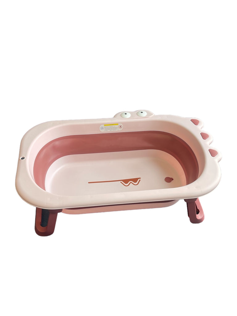 LADIDA Baby Bath Tub, Foldable Collapsible Toddler Bathtub, Basin, Small Pool for Newborn Infant, Toddler (Pink)