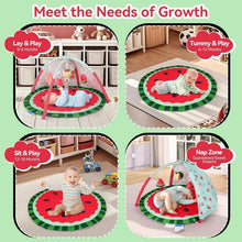 Load image into Gallery viewer, LADIDA Baby Play Mat &amp; Gym, 3-in-1 Watermelon Tummy Time Mat, Oversize Baby Playmat for Babies with Sunshade, Non-Slip Washable Baby Mat, for Newborn, Suitable from Birth