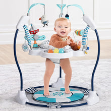 Load image into Gallery viewer, LADIDA Stationary Jumperoo Baby Bouncer Chair Acrobat - 360° Rotating Seat, Musical Toys, and Adjustable Heights (Nautical Activity Blue)