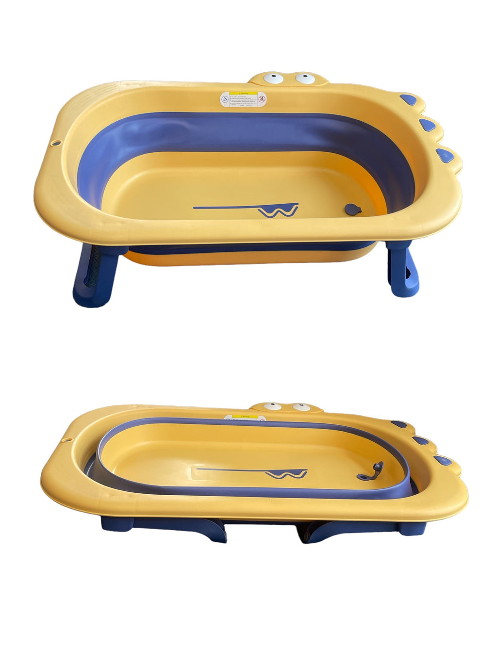 LADIDA Baby Bath Tub, Foldable Collapsible Toddler Bathtub, Basin, Small Pool for Newborn Infant, Toddler (Yellow)