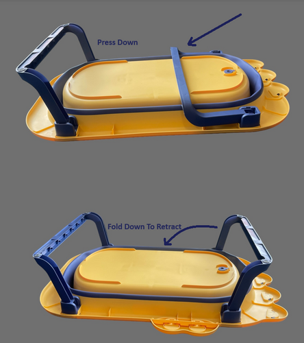 LADIDA Baby Bath Tub, Foldable Collapsible Toddler Bathtub, Basin, Small Pool for Newborn Infant, Toddler (Yellow)