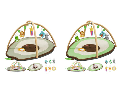 LADIDA Baby Play Mat - Large Avocado Shaped Playmat with 6 Detachable Toys | Newborn Activity Gym for 0+ Months| Sensory Playmat for Motor Skills,Washable Infant Baby Essentials