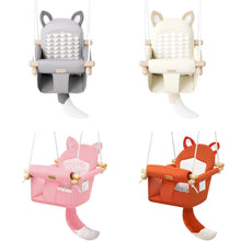 Load image into Gallery viewer, LADIDA Wooden Baby Swing with Soft Safety Belt, Infant Swing Seat for Indoor &amp; Outdoor Use, Adjustable Height, Includes Mounting Hardware – Suitable for Babies &amp; Toddlers