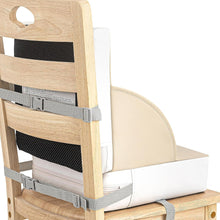 Load image into Gallery viewer, LADIDA Toddler Booster Seat,Portable Baby Booster for Dining Table,Travel Toddler Chair with Adjustable Straps,Lightweight,Compact Design, Easy to Clean (Beige)