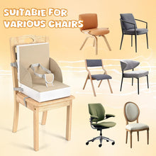 Load image into Gallery viewer, LADIDA Toddler Booster Seat,Portable Baby Booster for Dining Table,Travel Toddler Chair with Adjustable Straps,Lightweight,Compact Design, Easy to Clean (Beige)