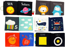 Load image into Gallery viewer, LADIDA 6 Pack Soft Baby Books 0-6 Months, Black and White High Contrast Sensory Toys, Washable Cloth Crinkle Books for Newborns, Baby Essentials for Early Educational Learning