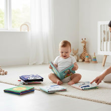 Load image into Gallery viewer, LADIDA 6 Pack Soft Baby Books 0-6 Months, Black and White High Contrast Sensory Toys, Washable Cloth Crinkle Books for Newborns, Baby Essentials for Early Educational Learning