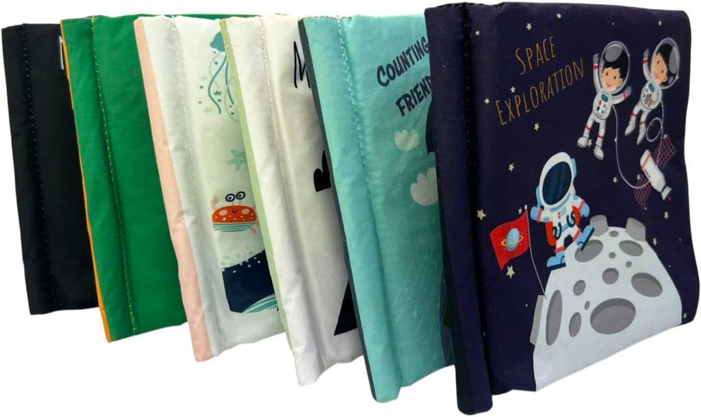 LADIDA 6 Pack Soft Baby Books 0-6 Months, Black and White High Contrast Sensory Toys, Washable Cloth Crinkle Books for Newborns, Baby Essentials for Early Educational Learning