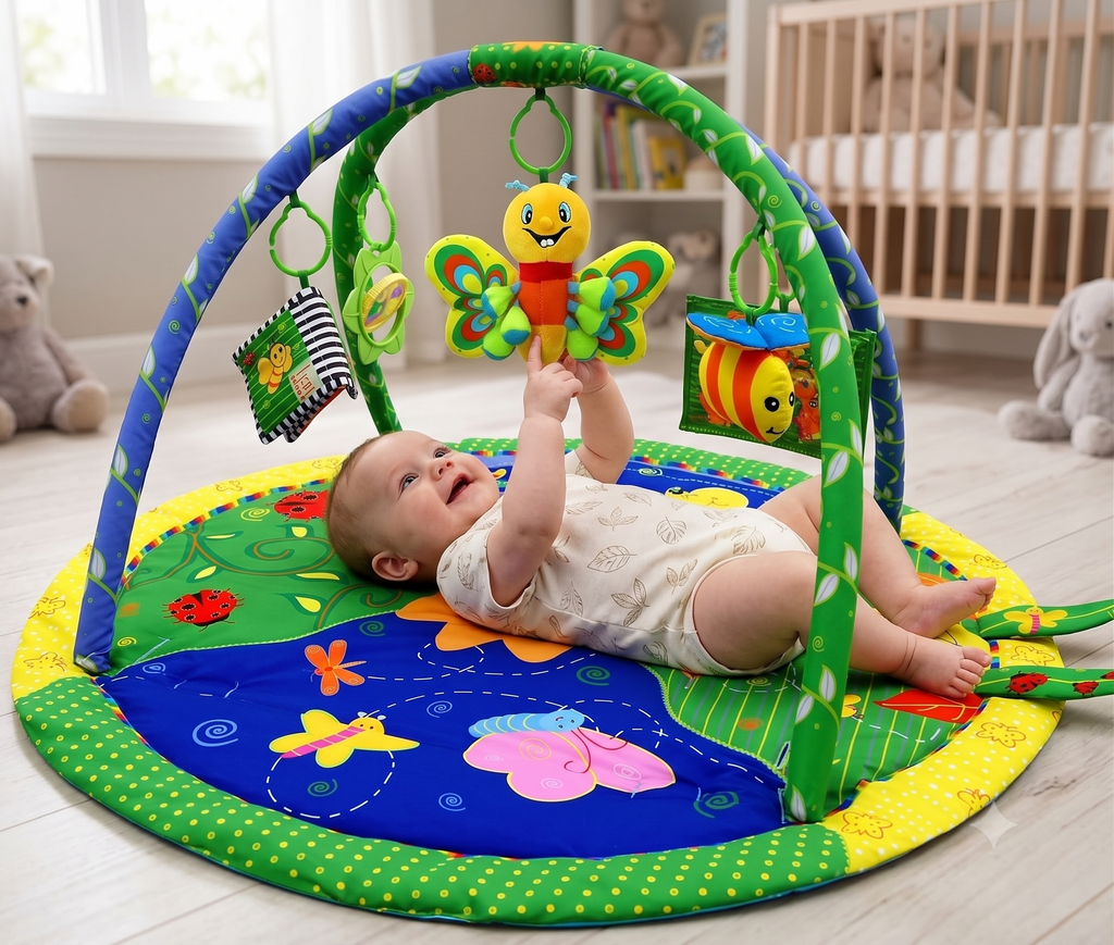 LADIDA Light and Musical Garden Bug Baby Playmat, Play Gym, Musical Activity Play Mat