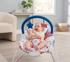 LADIDA London Theme My First Baby Bouncer with Soothing Music and Vibration, Removable Toy Bar with 2 Toys Suitable for Newborns - 322