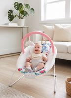 LADIDA My First Baby Bouncer with Soothing Music and Vibration, Removable Toy Bar with 2 Toys Suitable for Newborns - 321