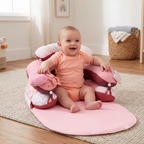 LADIDA 4-in-1 Baby Tummy Time Pillow & Seated Support Playmat,Easy to Clean,Cute Strawberry Design for 0-36Months Infant (Pink) 2501