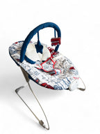 LADIDA London Theme My First Baby Bouncer with Soothing Music and Vibration, Removable Toy Bar with 2 Toys Suitable for Newborns - 322