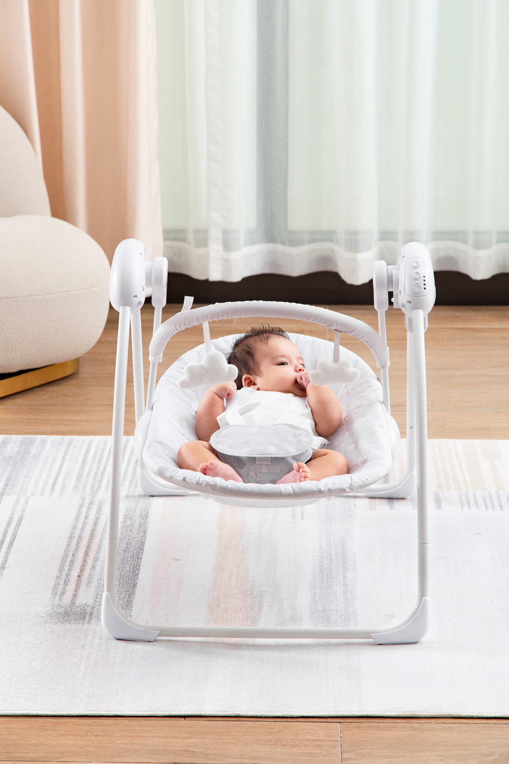 Grey Elephant Electric Baby Swing with Adjustable Speed, Time Control and Music 143