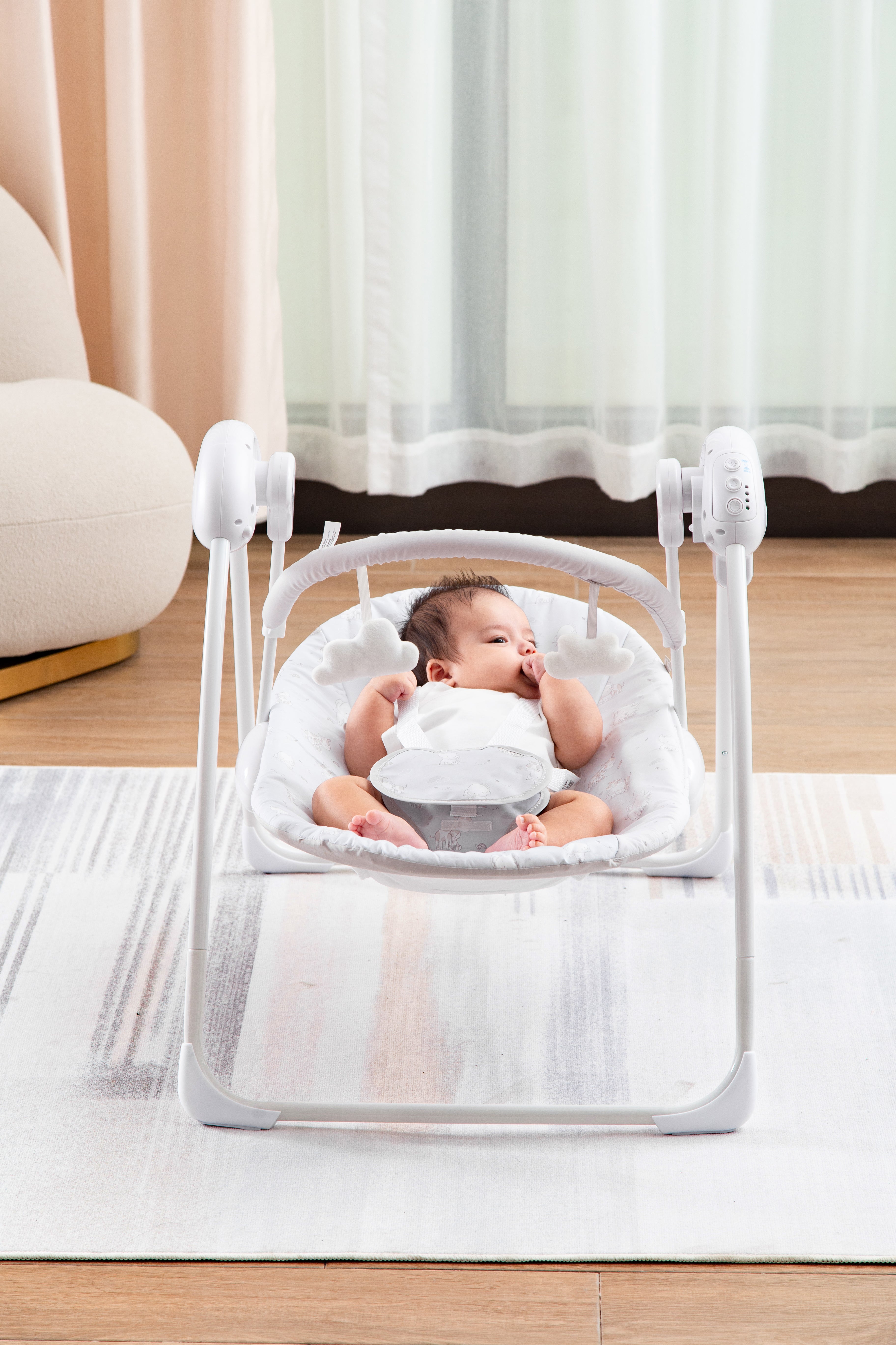 Grey Elephant Electric Baby Swing with Adjustable Speed, Time Control and Music 143