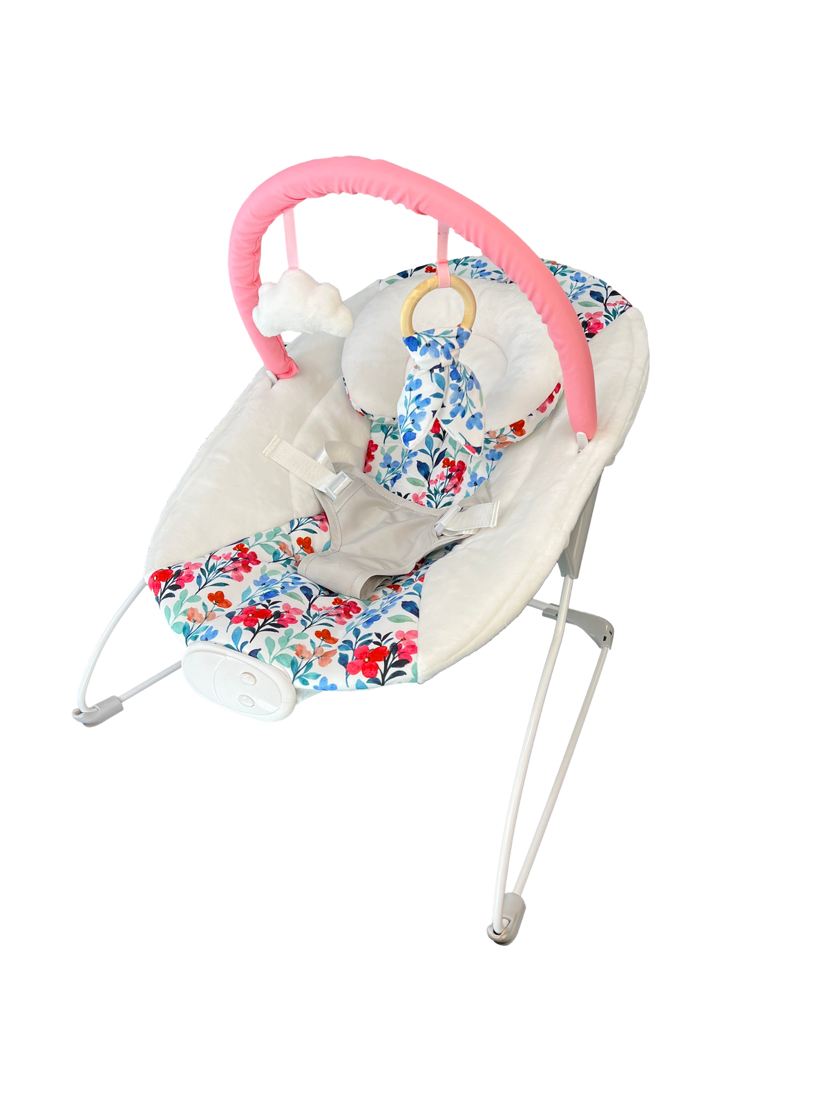 LADIDA My First Baby Bouncer with Soothing Music and Vibration, Removable Toy Bar with 2 Toys Suitable for Newborns - 321