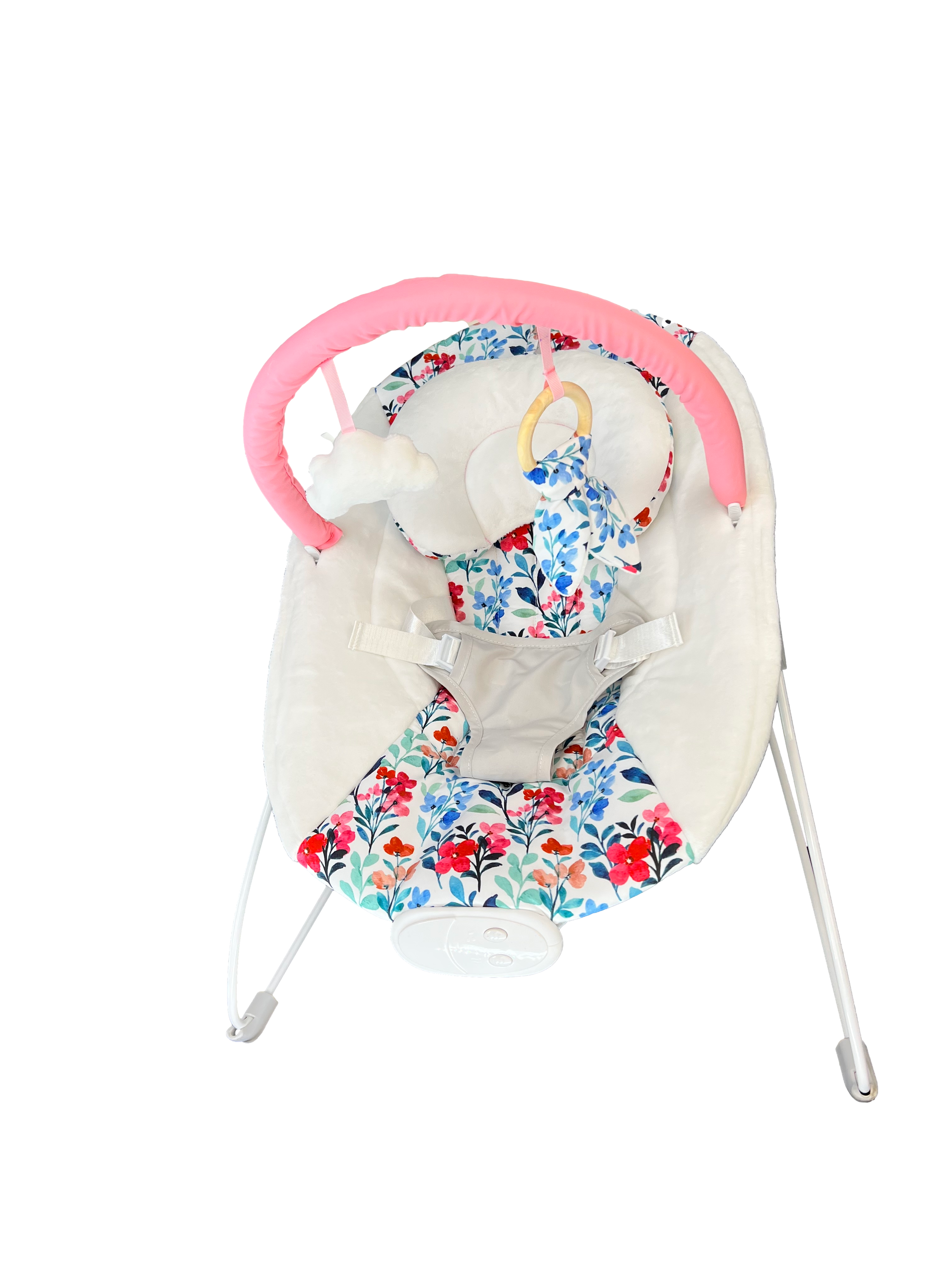 LADIDA My First Baby Bouncer with Soothing Music and Vibration, Removable Toy Bar with 2 Toys Suitable for Newborns - 321