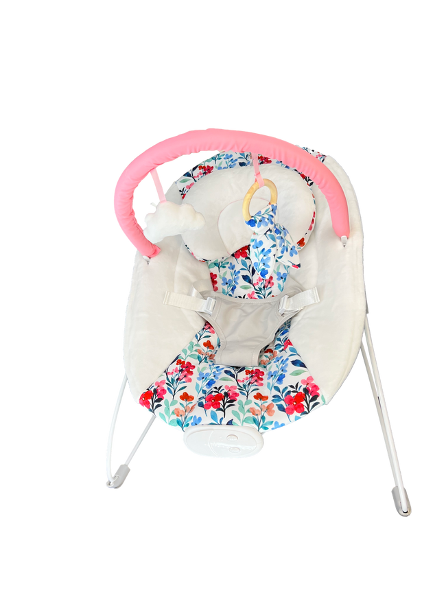 LADIDA Cream Pink Flower BABY BOUNCER - 321 Main Image