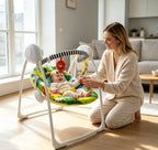 Bright Colour Safari Theme Electric Baby Swing with Adjustable Speed, Time Control and Music 693
