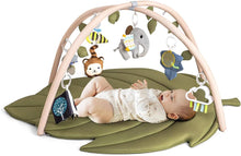 Load image into Gallery viewer, LADIDA Baby Play Mat &amp; Activity Center for Newborns, Leaf-Shaped Play Gym with 8 Detachable Toys to Encourage Motor Skills and Sensory Exploration, Extra Large Tummy Time Mat