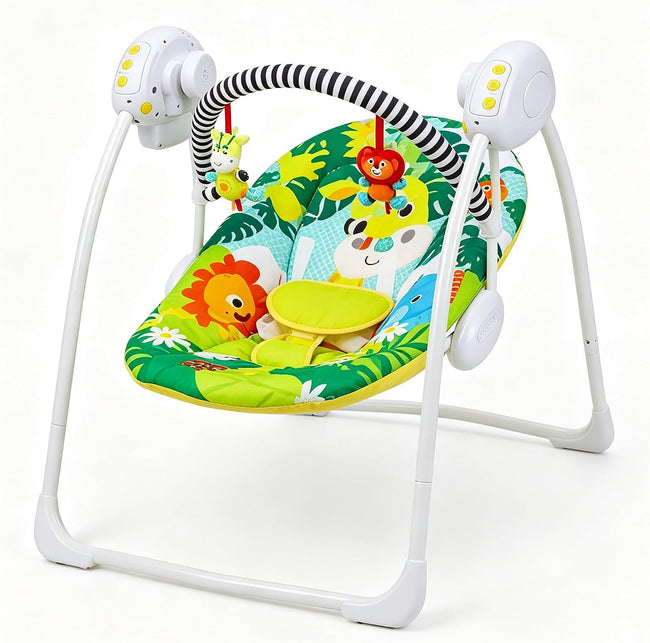 Bright Colour Safari Theme Electric Baby Swing with Adjustable Speed, Time Control and Music 693 Hover Image