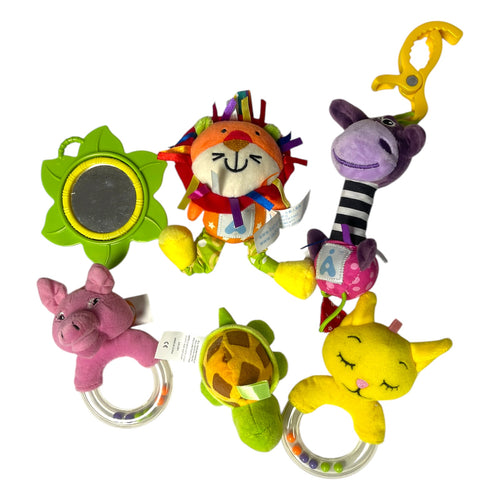 LADIDA Clip on Soft Baby Toys 6pcs, toys, Cot, Pushchair. 0+months Girl Style