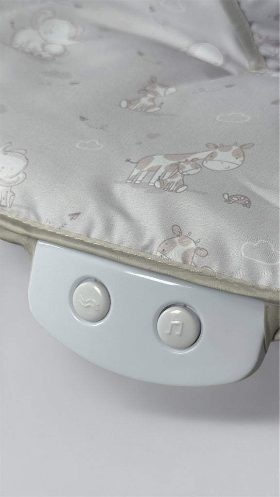 Grey Elephant Baby Bouncer with Removable Toy Bar, Soothing Music and Viberation - 144