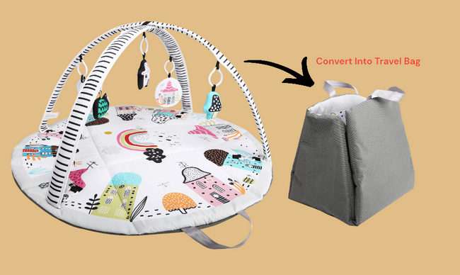 Ladida Little Village Baby Playmat 2 in 1, easily converts into a travel hand bag Hover Image