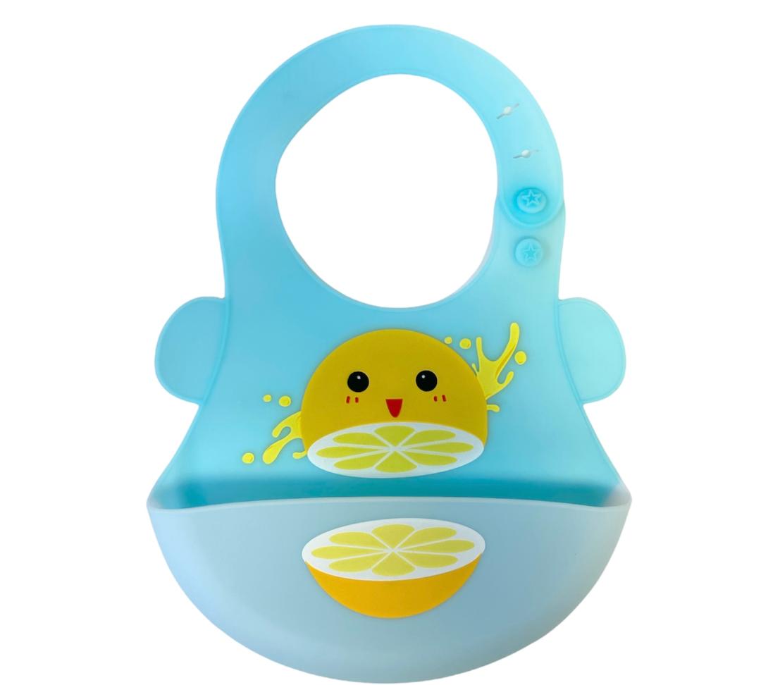 Silicone Cute Cartoon Soft Baby Bib Food catcher BPA Free Food Baby Apron seller