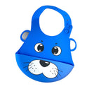 Silicone Cute Cartoon Soft Baby Bib Food catcher BPA Free Food Baby Apron seller