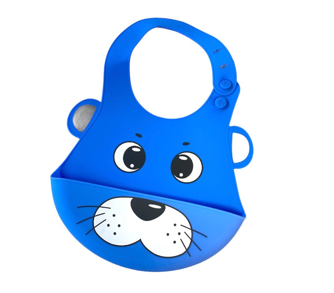 Silicone Cute Cartoon Soft Baby Bib Food catcher BPA Free Food Baby Apron seller