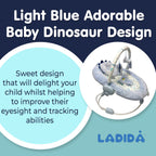 Blue Dinosaur Soft Padded Reclinable Baby Bouncer with Music, White Noise, Viberation 696